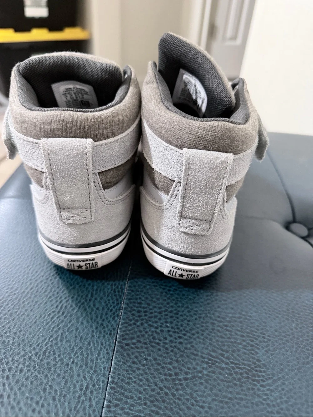 Converse Kids Gray & White High-Top Sneakers with Star Chevron